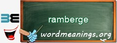 WordMeaning blackboard for ramberge